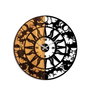 Wallity Reloj de Pared Decorativo de Madera Nogal y Negro 56 cm